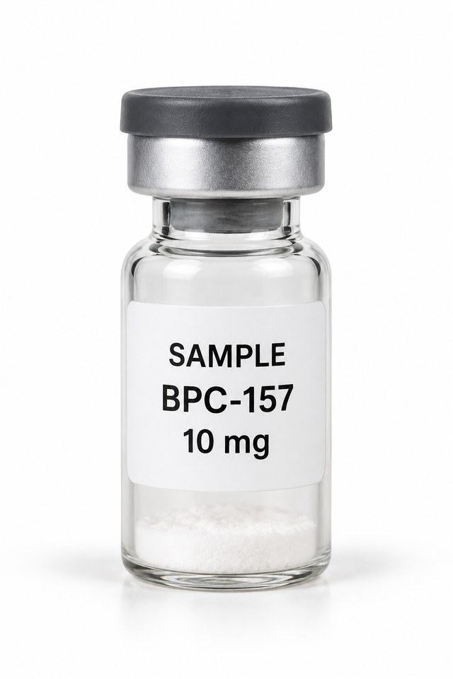 Illustrative sample vial labelled BPC-157